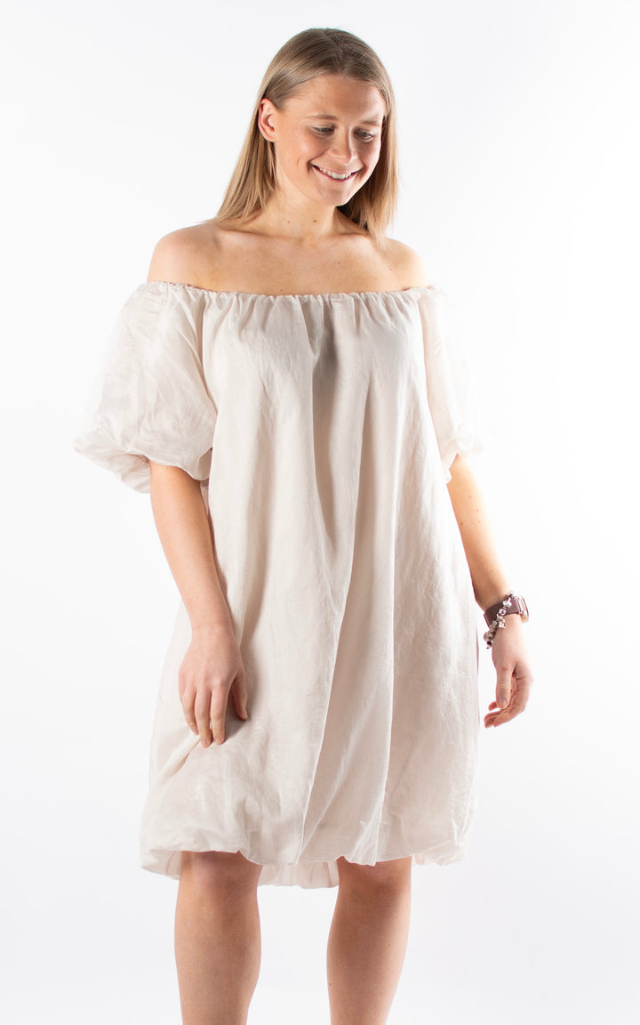 Ariella Bubble Hem Dress  | Beige