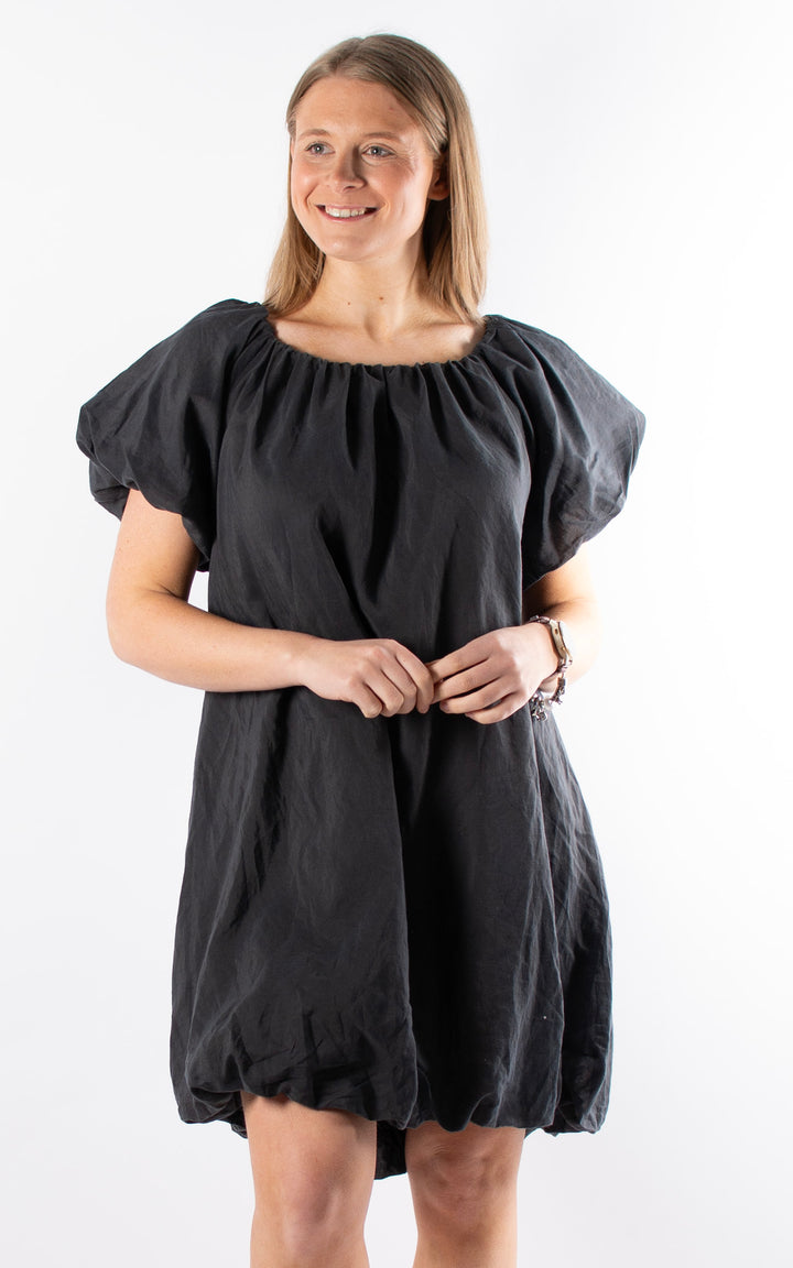 Ariella Bubble Hem Dress  | Black