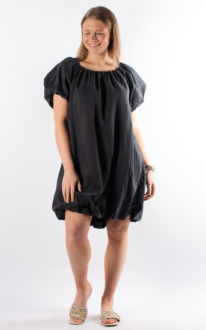 Ariella Bubble Hem Dress  | Black