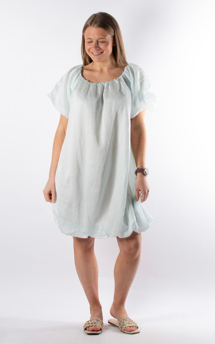 Ariella Bubble Hem Dress  | Pale Blue
