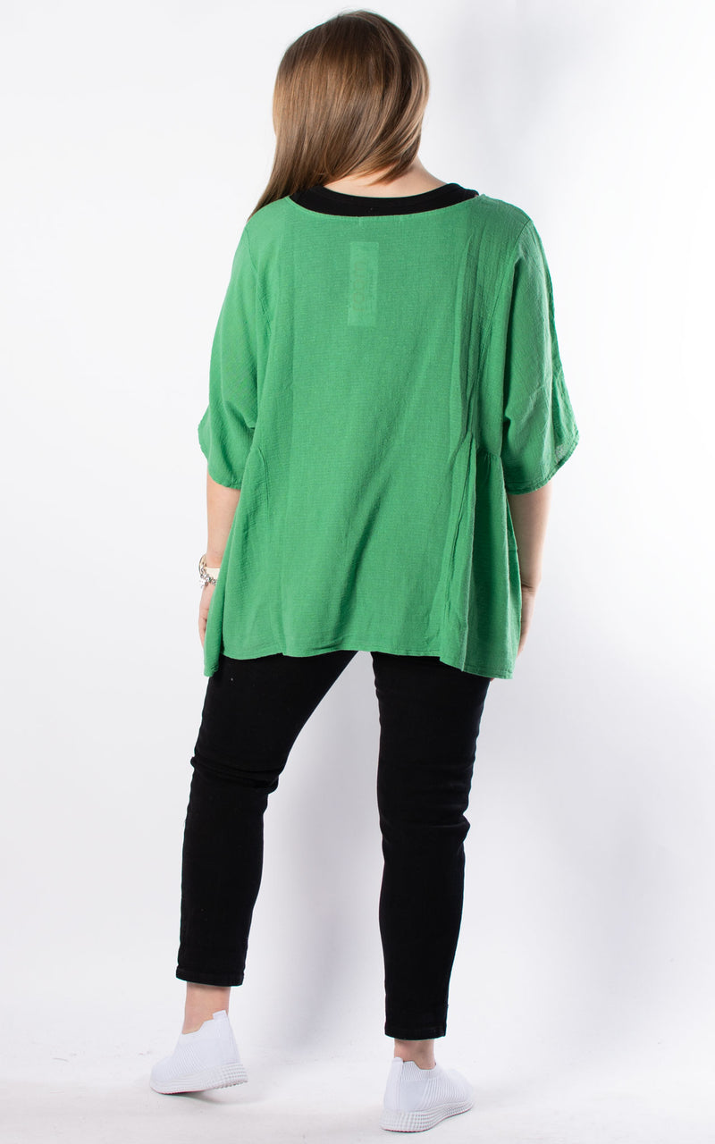 Arline Cheesecloth Top | Green