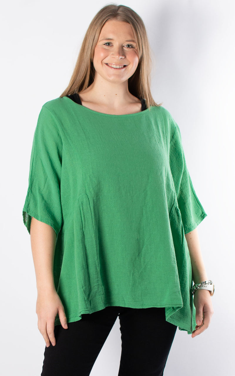 Arline Cheesecloth Top | Green