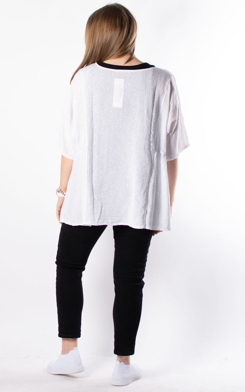 Arline Cheesecloth Top | White