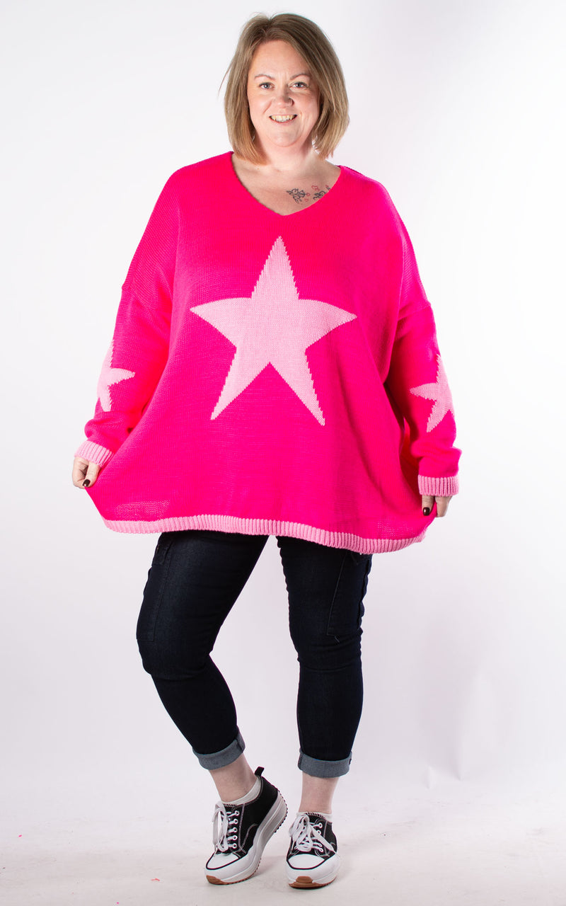 Ashley Star Jumper | Hot Pink