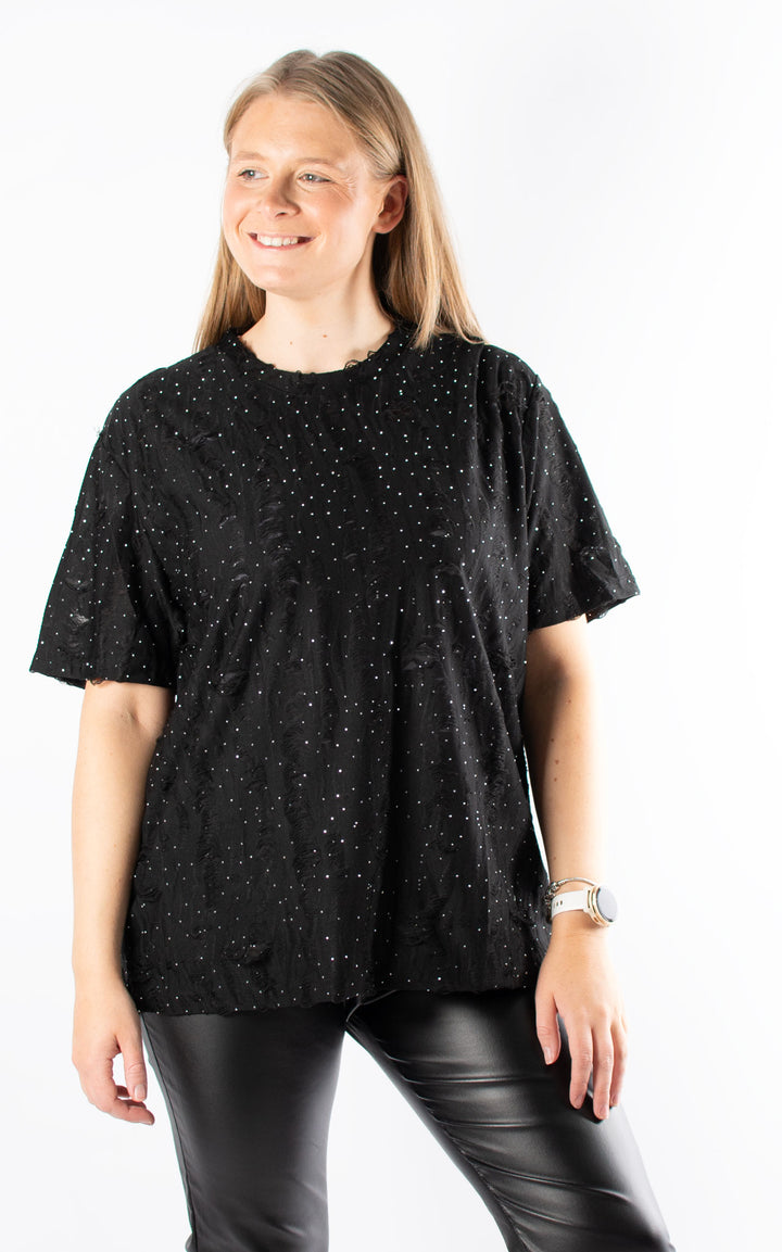 Athena Sparkle Top | Black
