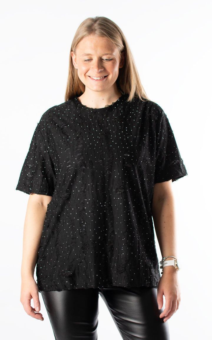 Athena Sparkle Top | Black