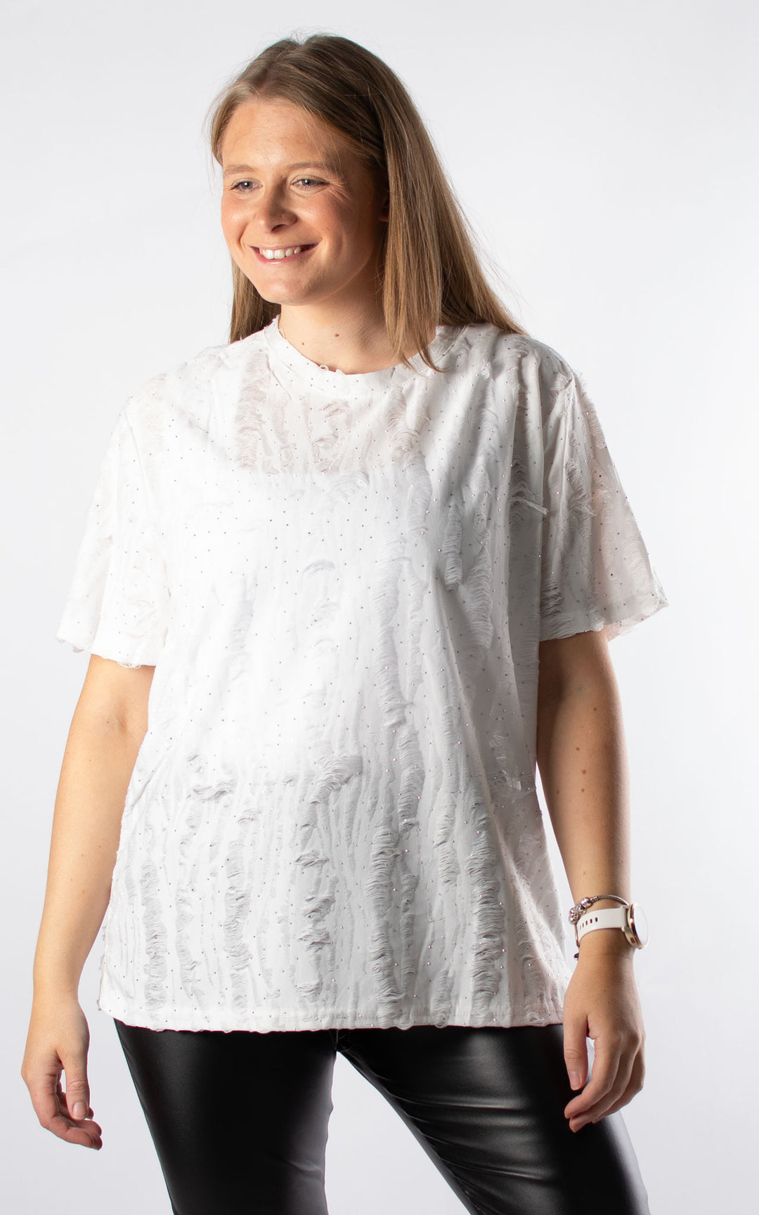 Athena Sparkle Top | White