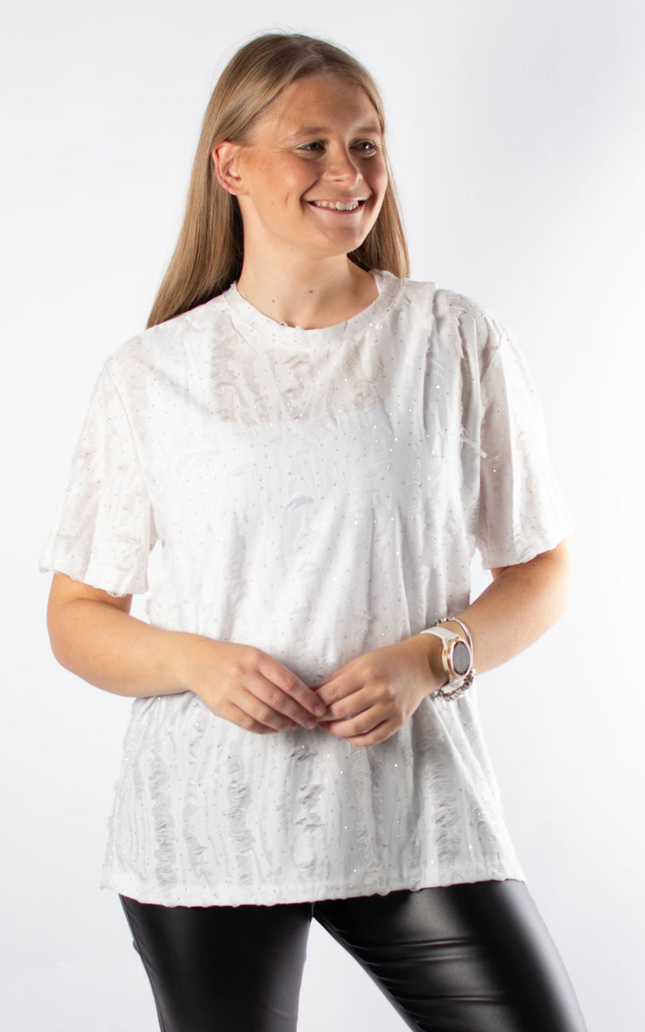Athena Sparkle Top | White