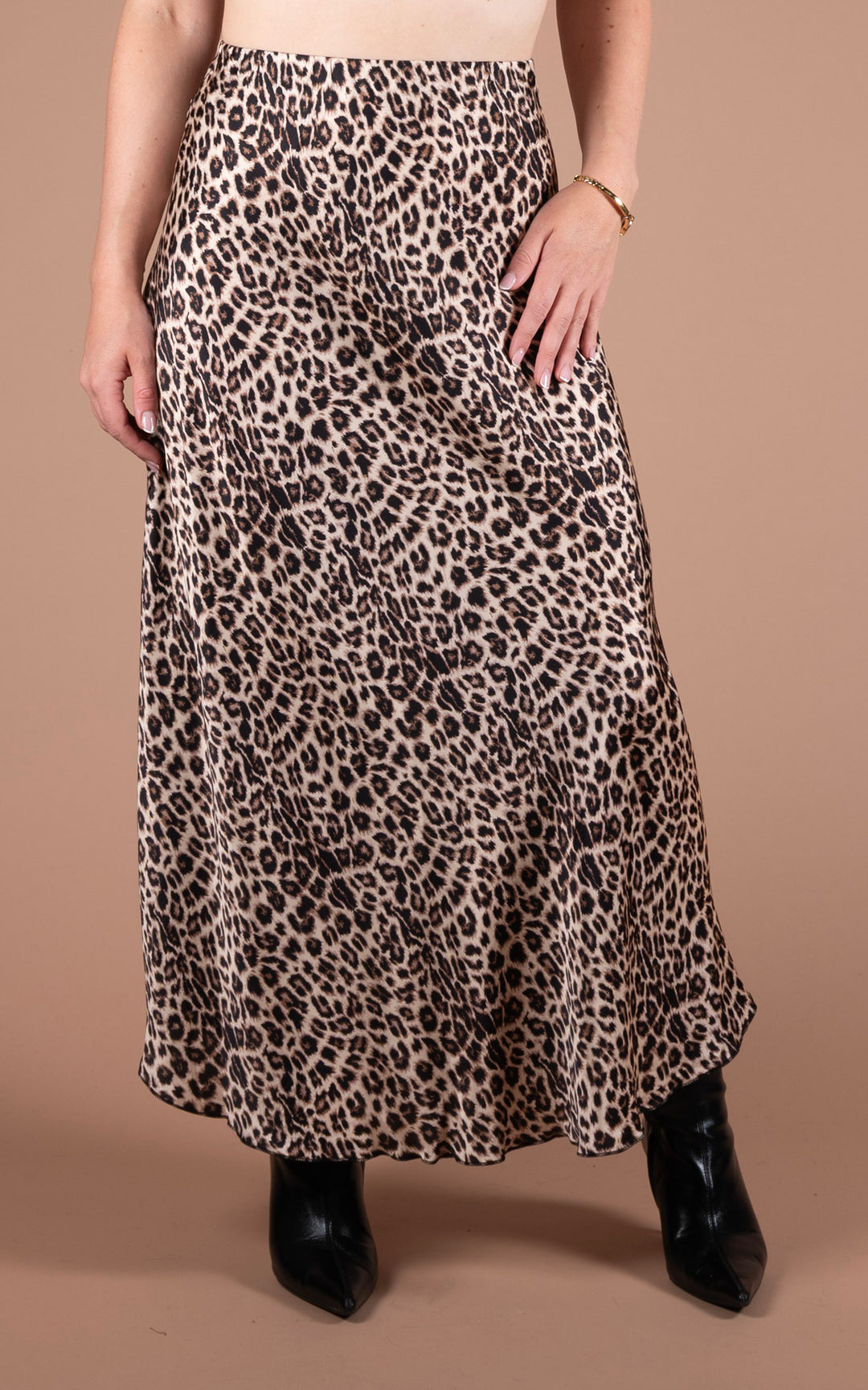 Aubrey Satin Skirt | Leopard Print