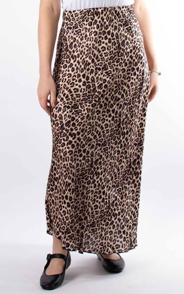Aubrey Satin Skirt | Leopard Print