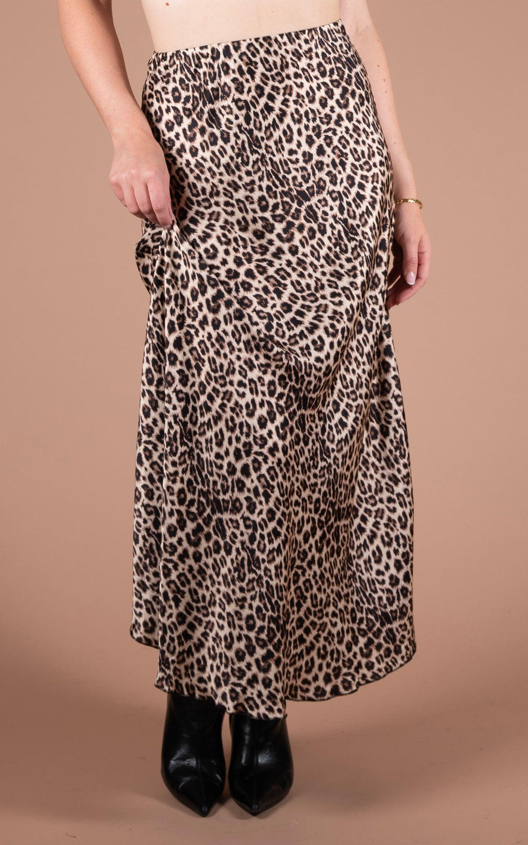 Aubrey Satin Skirt | Leopard Print