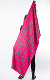 Autumn Winter Scarf | Floral | Hot Pink