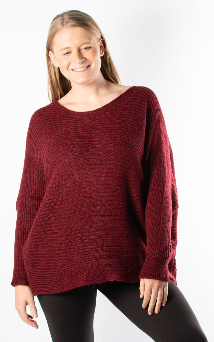 Batwing Button Back | Burgundy