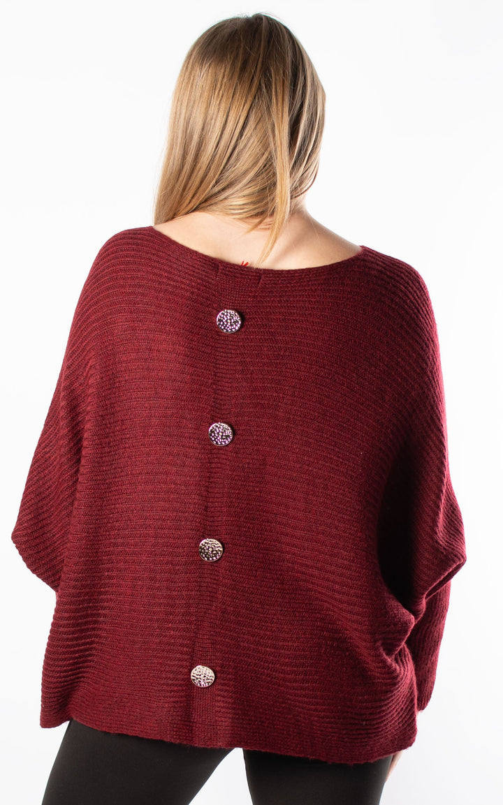 Batwing Button Back | Burgundy