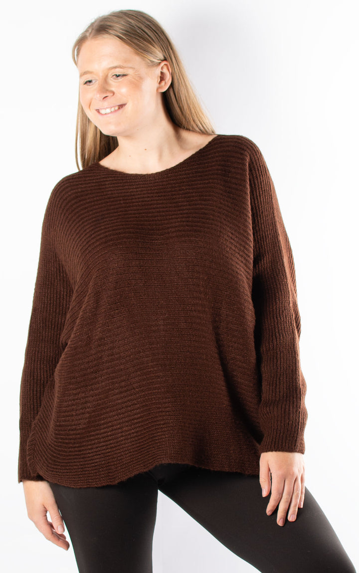 Batwing Button Back | Chocolate
