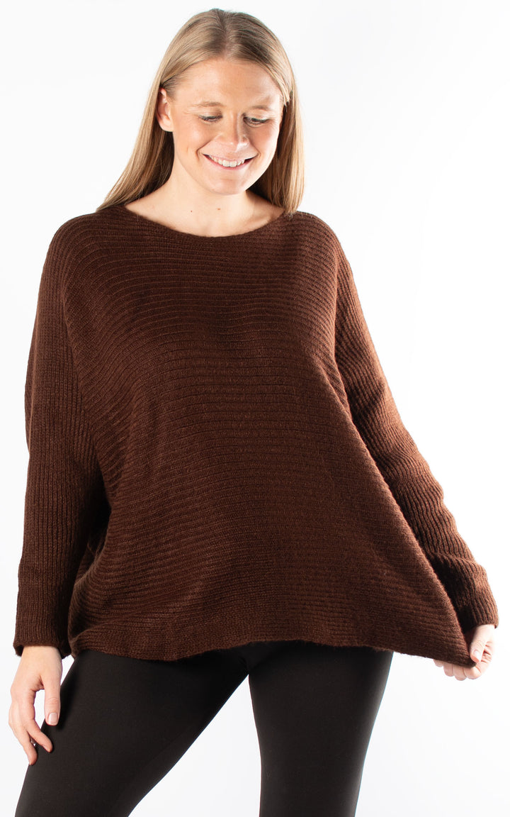 Batwing Button Back | Chocolate