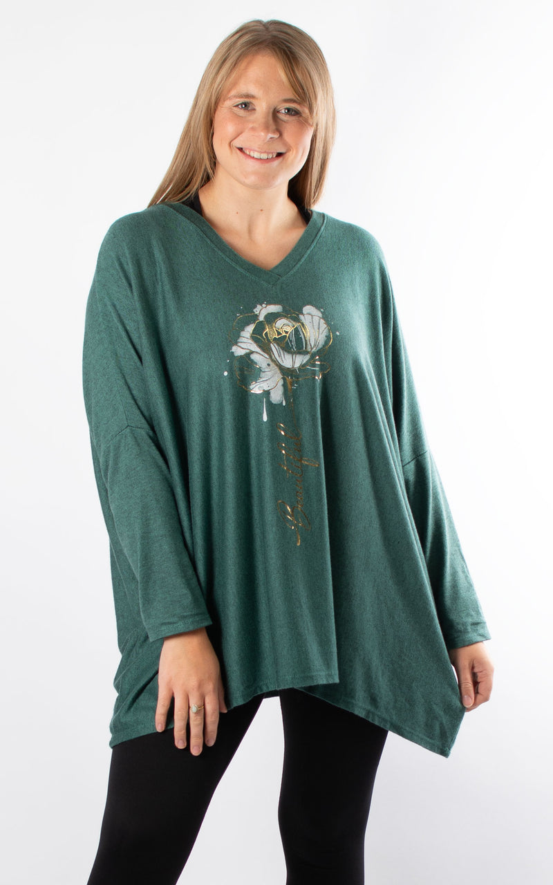 Beautiful Flower Top | Green