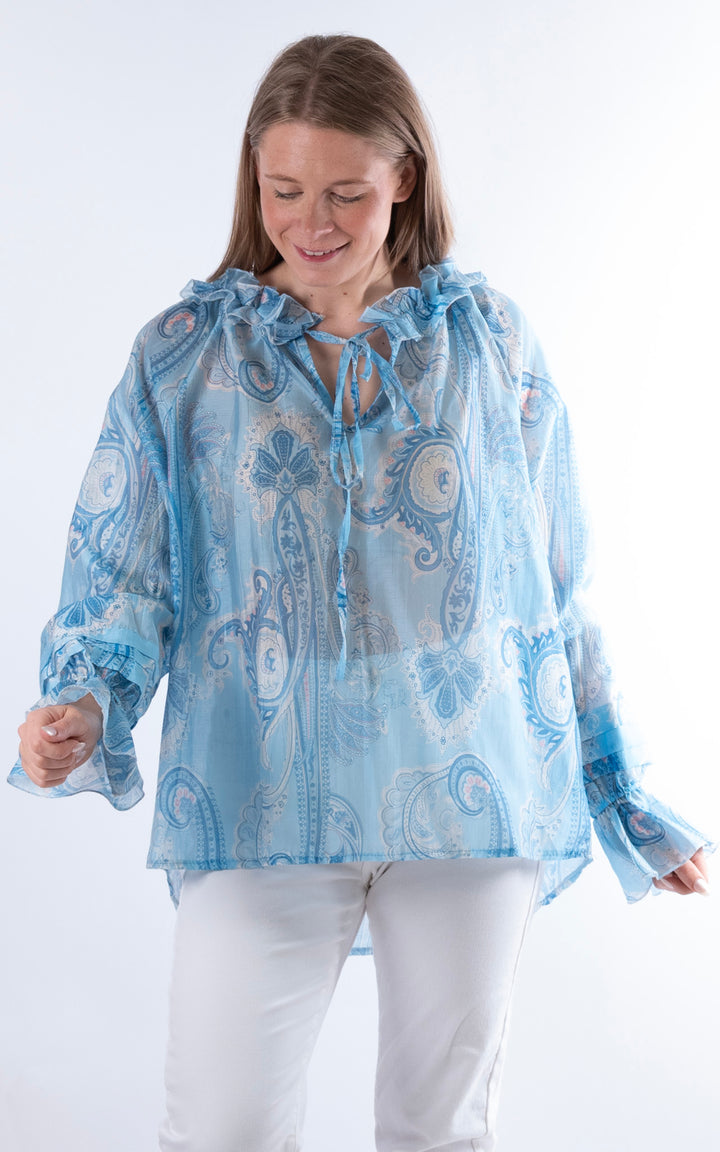 Bella Paisley Blouse | Pale Blue