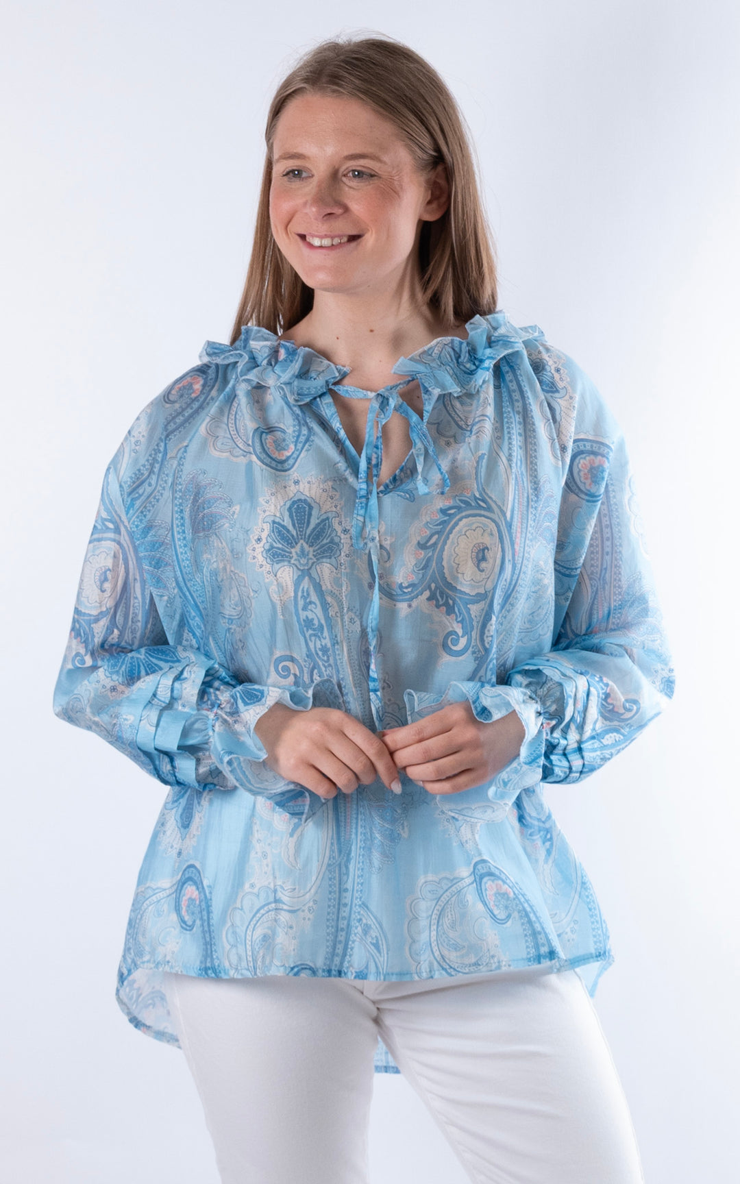 Bella Paisley Blouse | Pale Blue