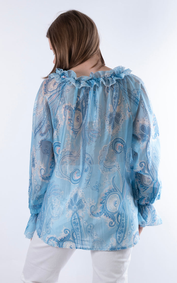 Bella Paisley Blouse | Pale Blue