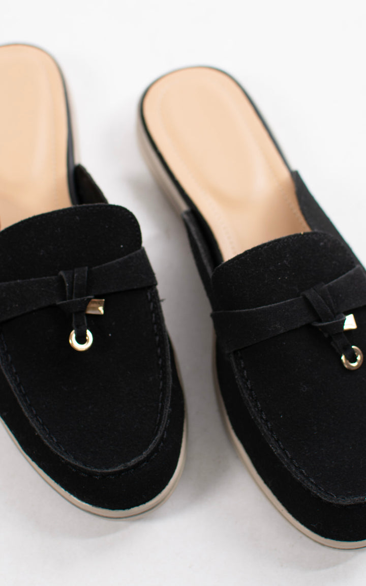 Beth Open Back Loafer | Black