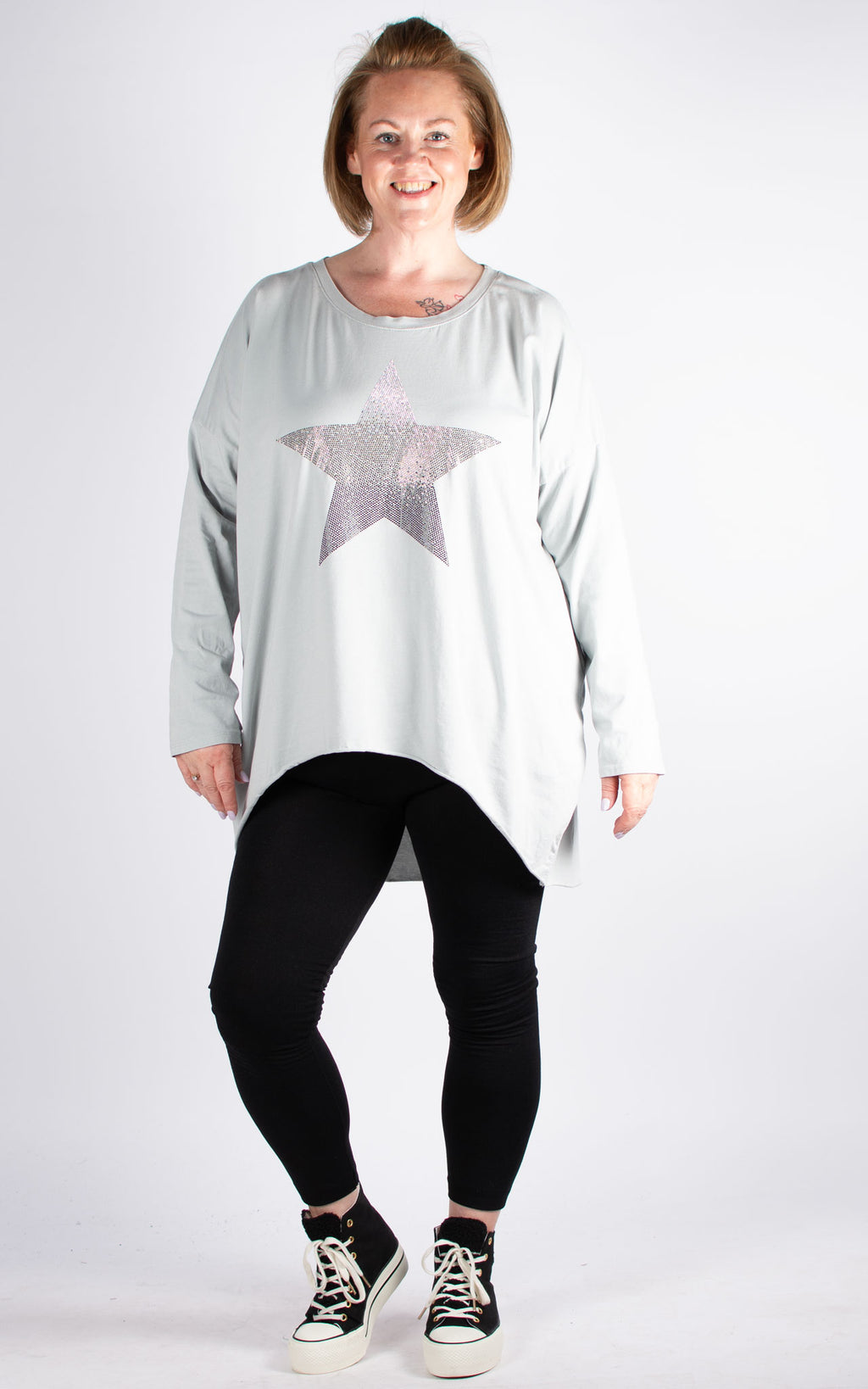 Bethany Long Sleeve | Star | Light Grey