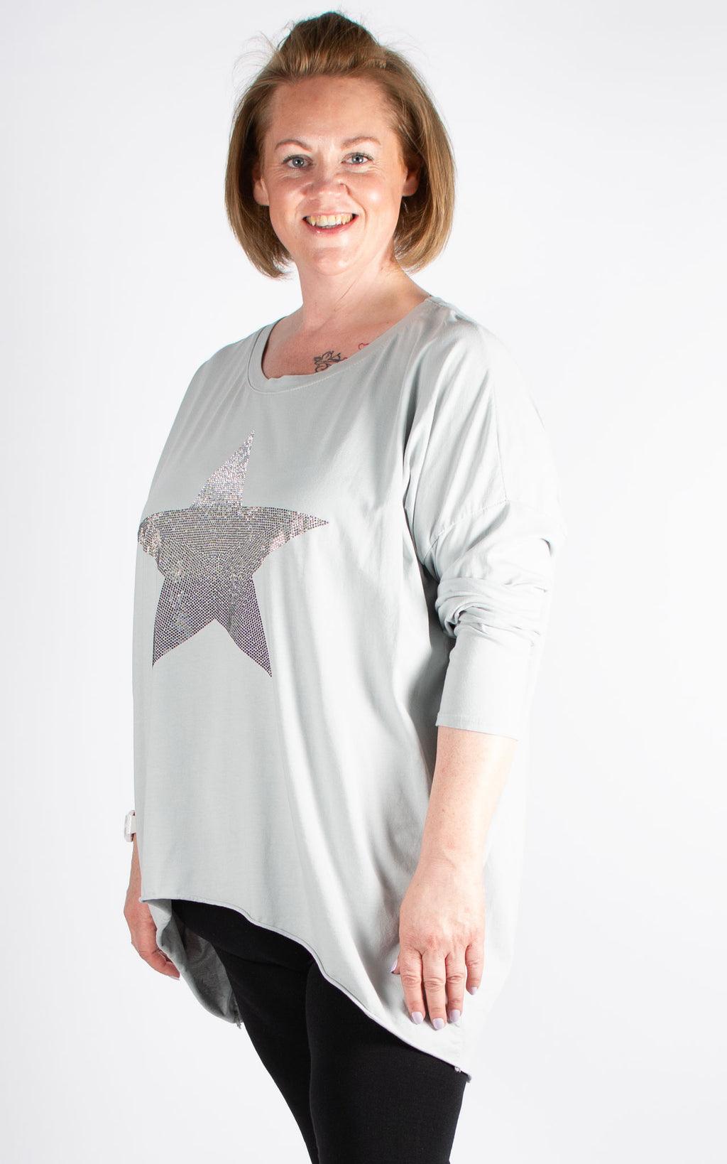 Bethany Long Sleeve | Star | Light Grey