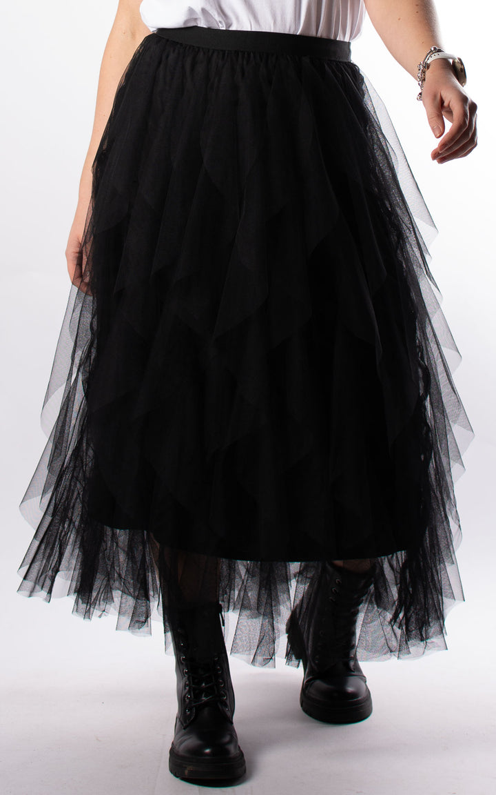 Black Mesh Skirt