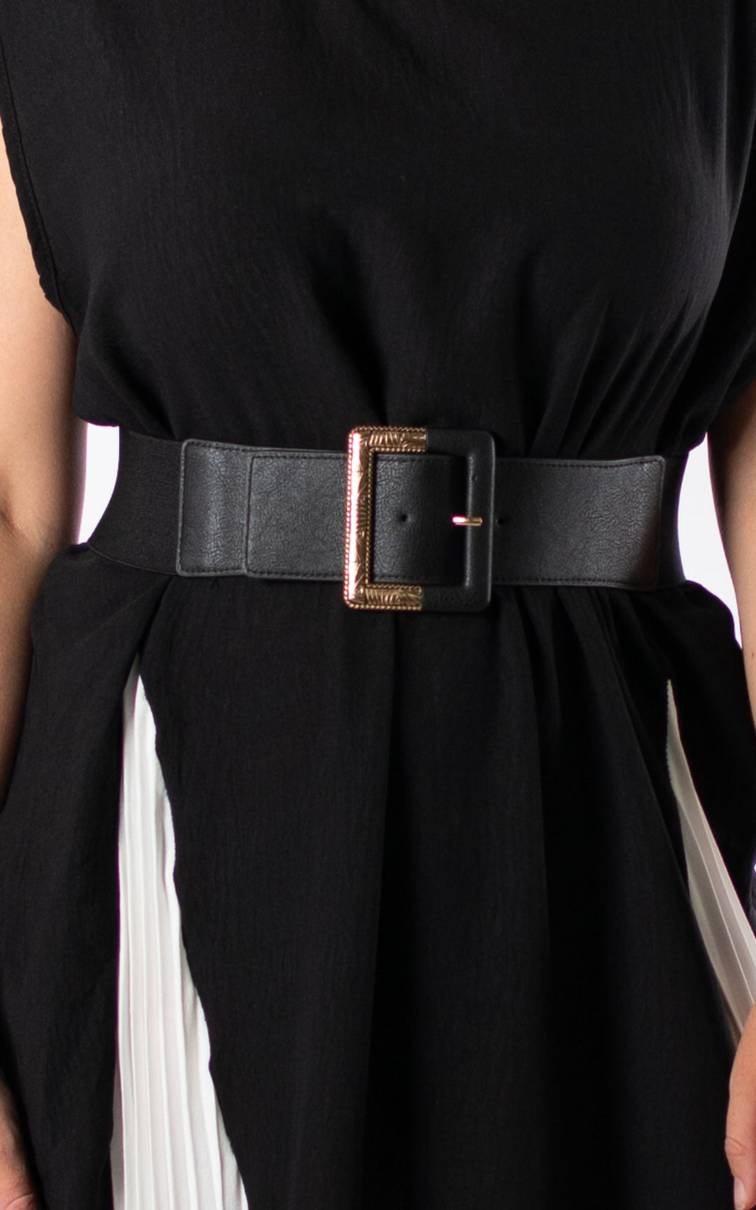 Black & Gold Buckle Belt | Black
