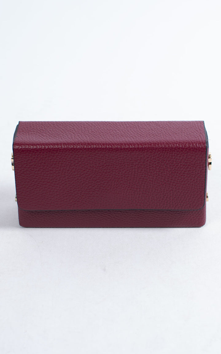 Box Leather Bag | Burgundy