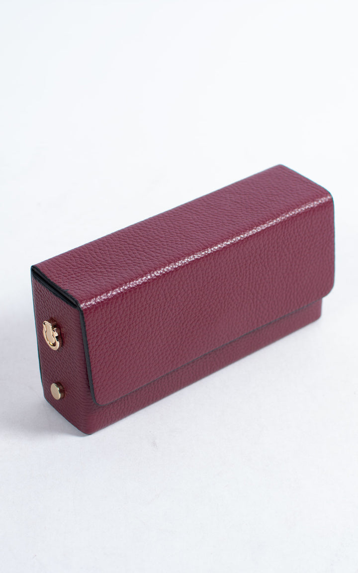 Box Leather Bag | Burgundy
