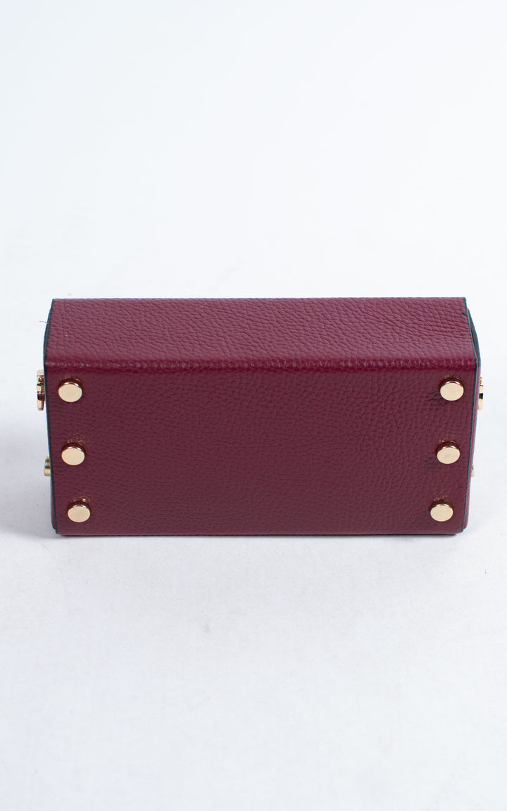 Box Leather Bag | Burgundy