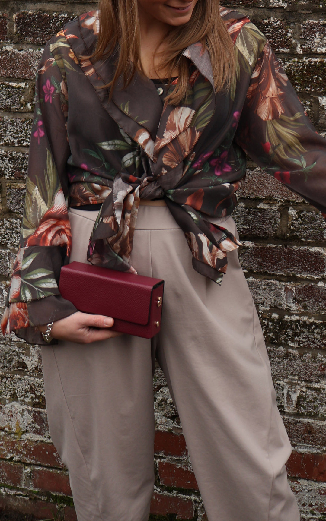 Brown Floral Blouse