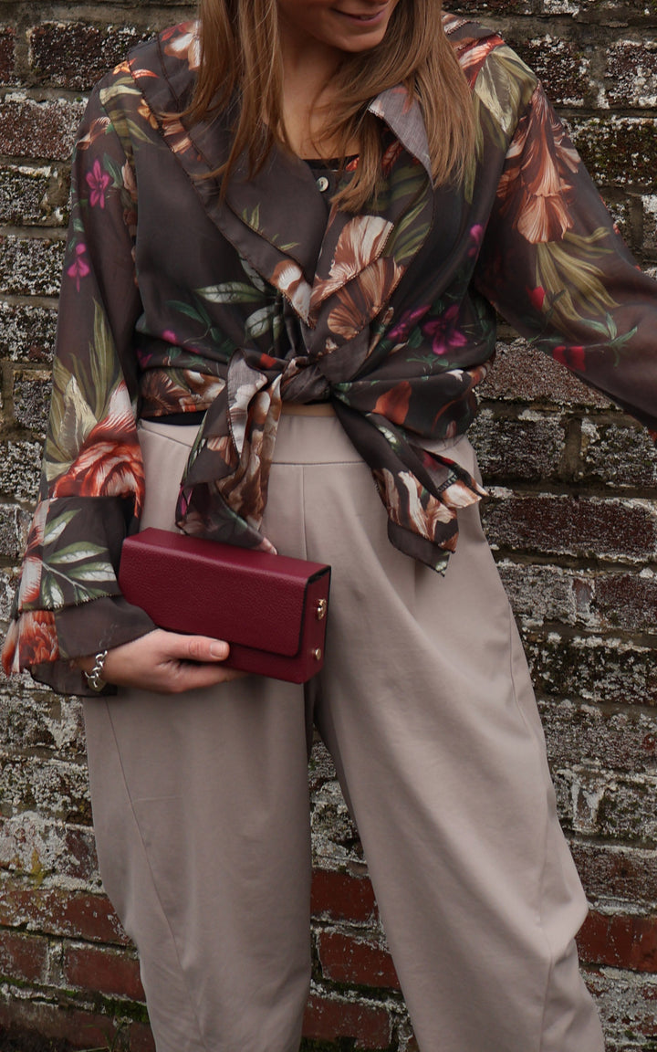 Brown Floral Blouse