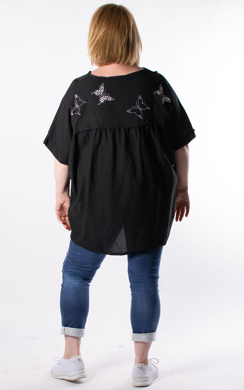 Butterfly Ornament Top | Black
