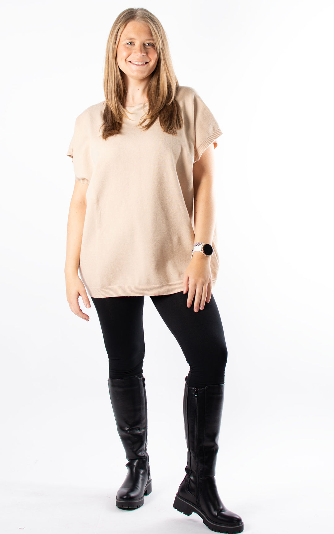 Button Back Jumper | Beige