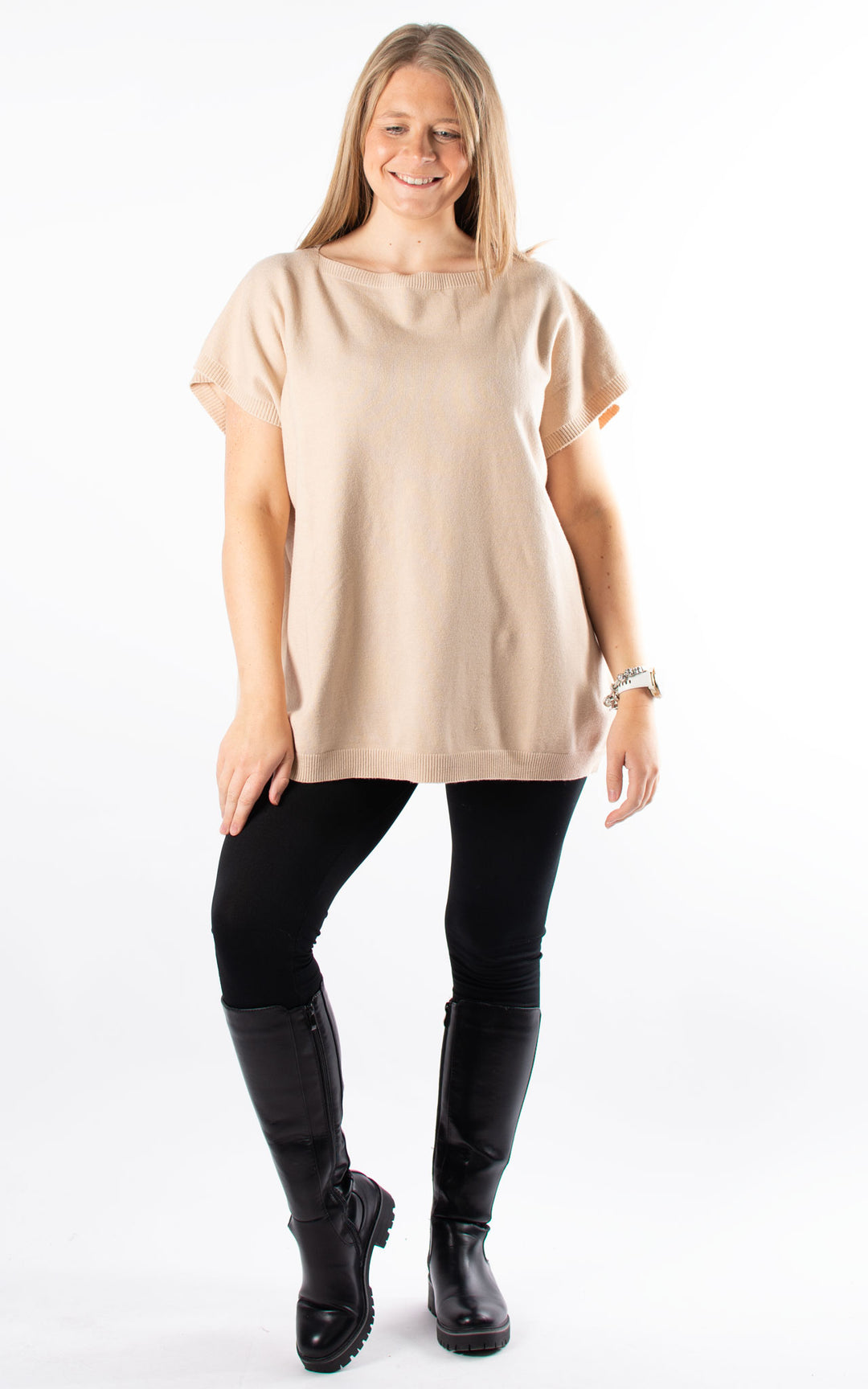 Button Back Jumper | Beige