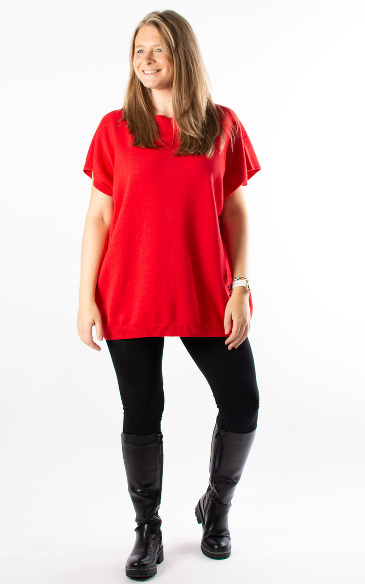 Button Back Jumper | Red