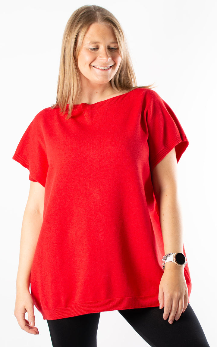 Button Back Jumper | Red