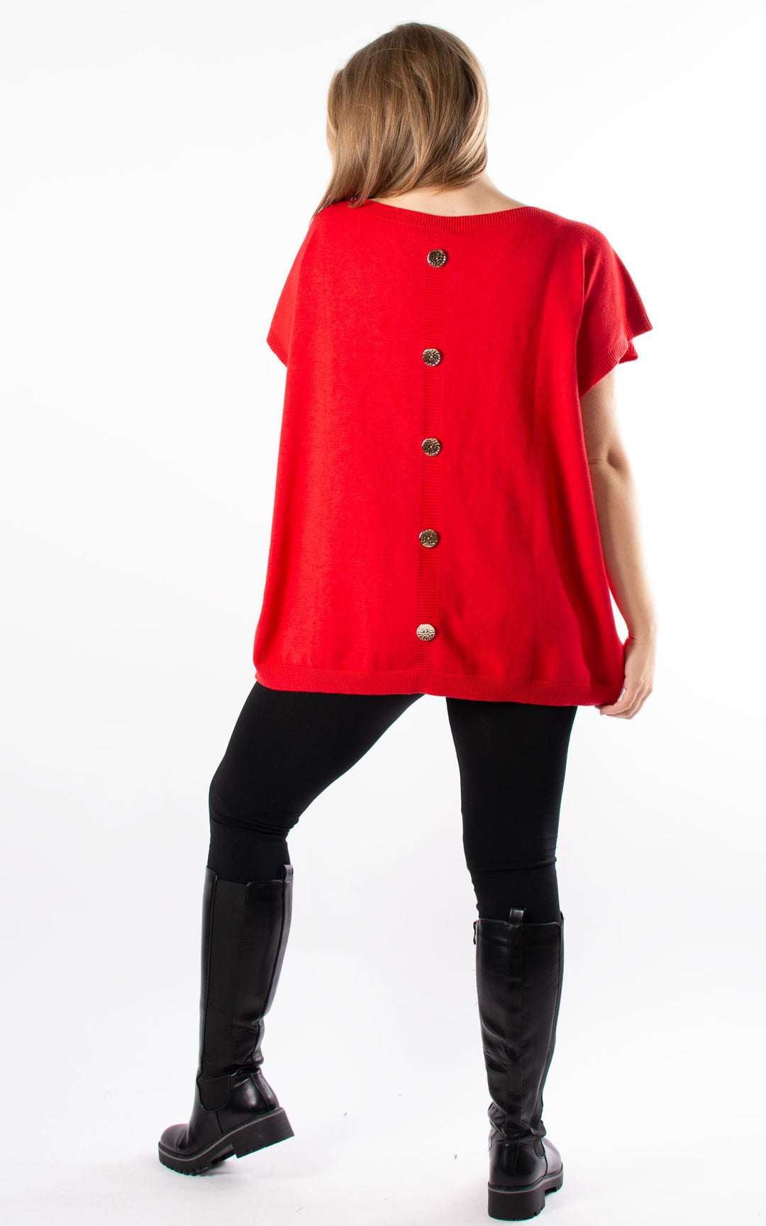 Button Back Jumper | Red