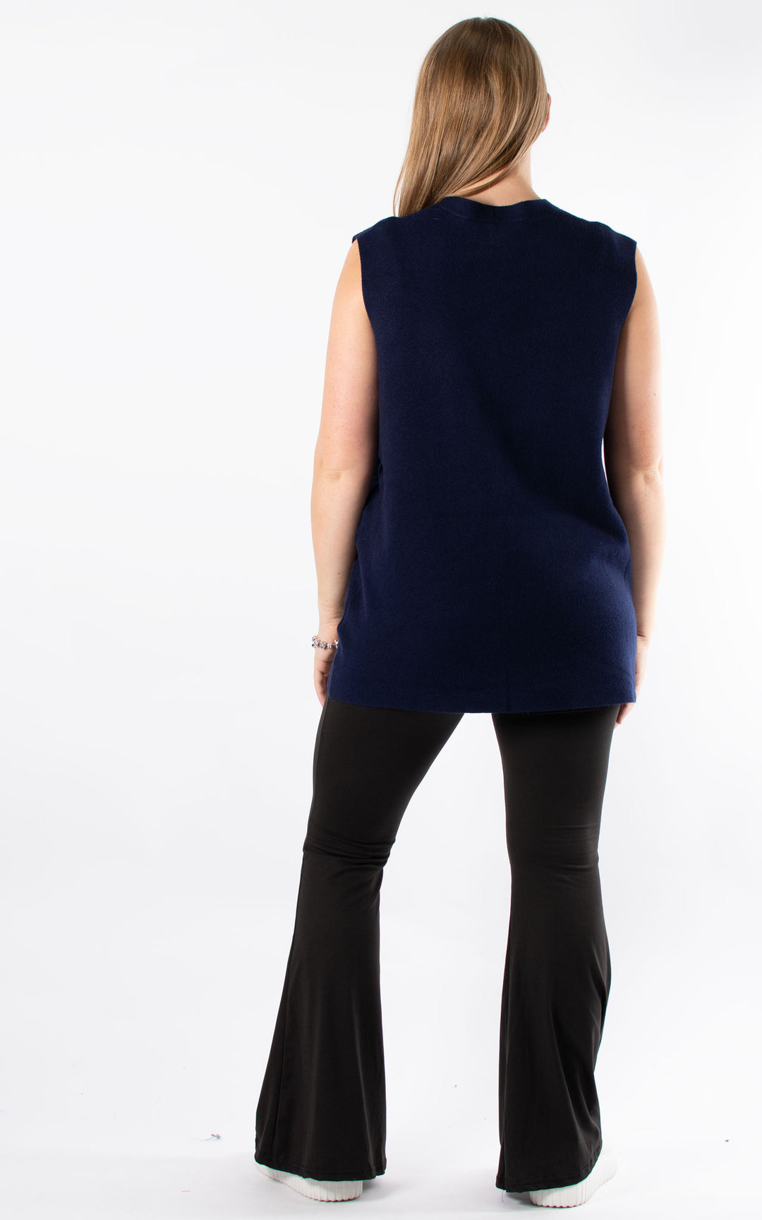 Button Knitted Waistcoat | Navy