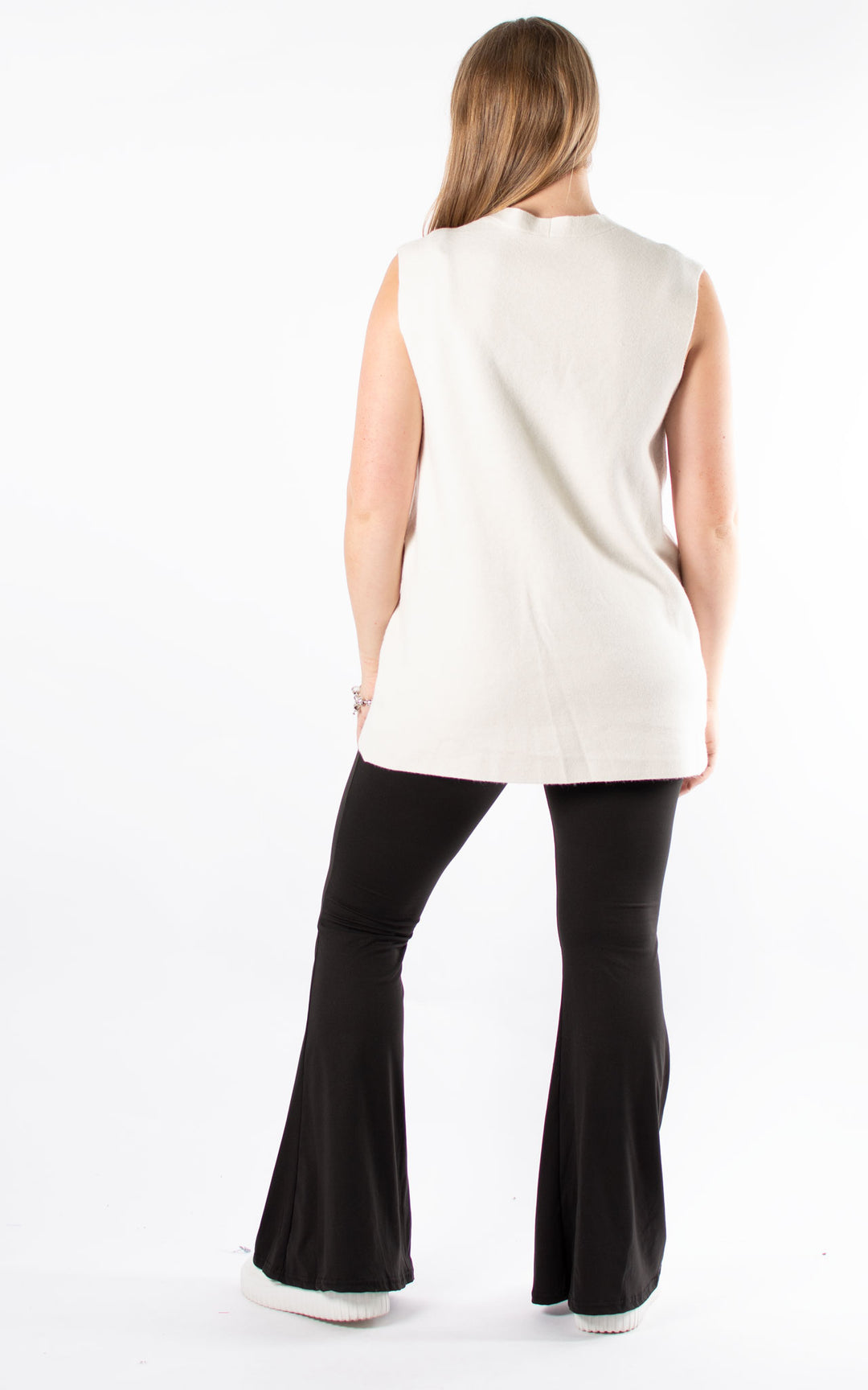 Button Knitted Waistcoat | White
