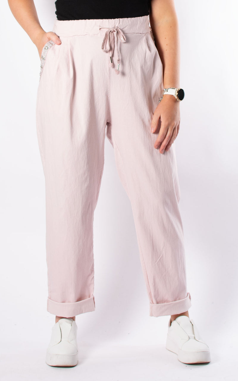 Button Mom Magic Trouser | Pink