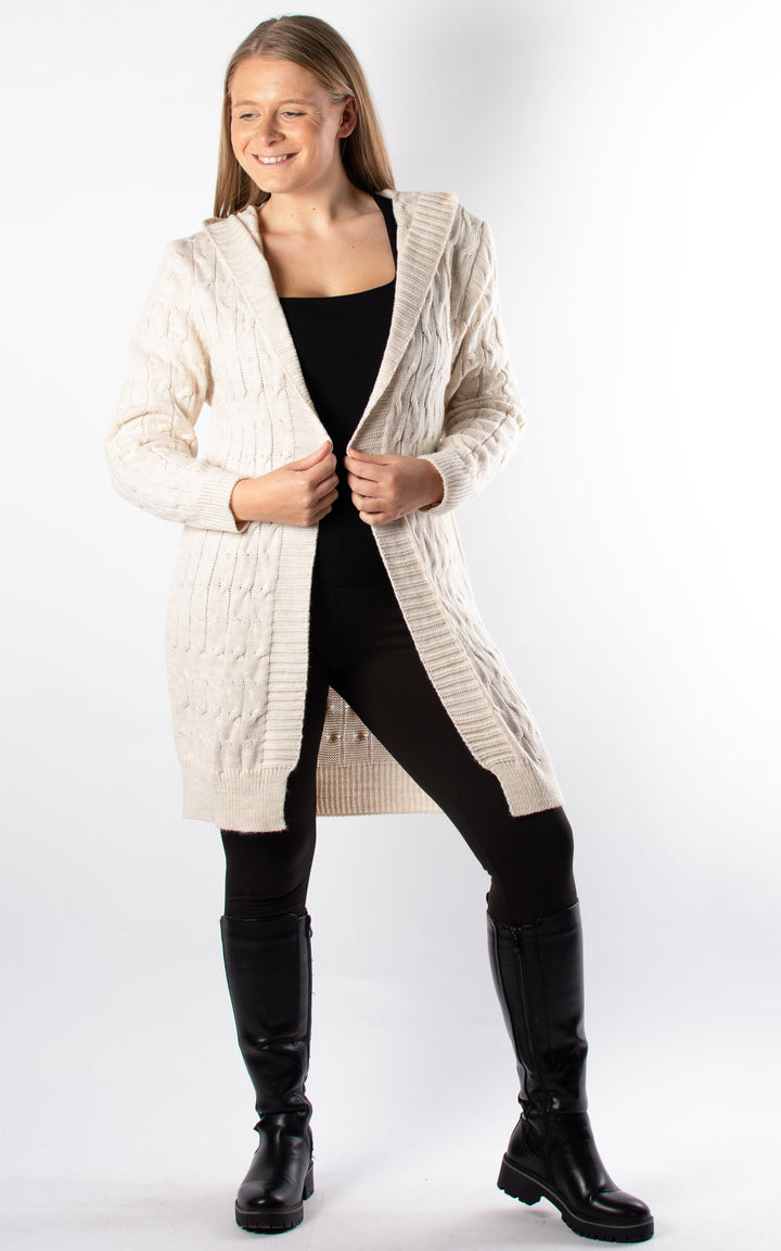 Cable Knit Cardigan | Beige
