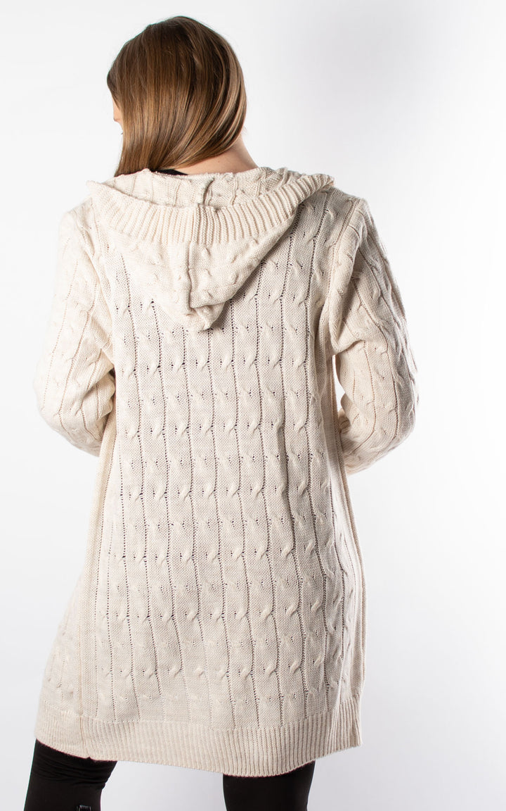 Cable Knit Cardigan | Beige