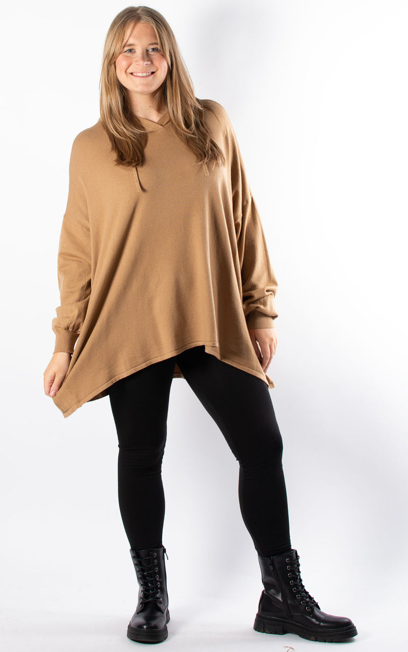 Caitlin Hooded Soft Knit | Camel