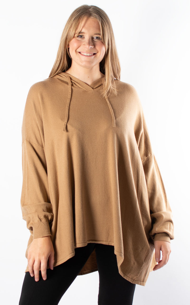 Caitlin Hooded Soft Knit | Camel