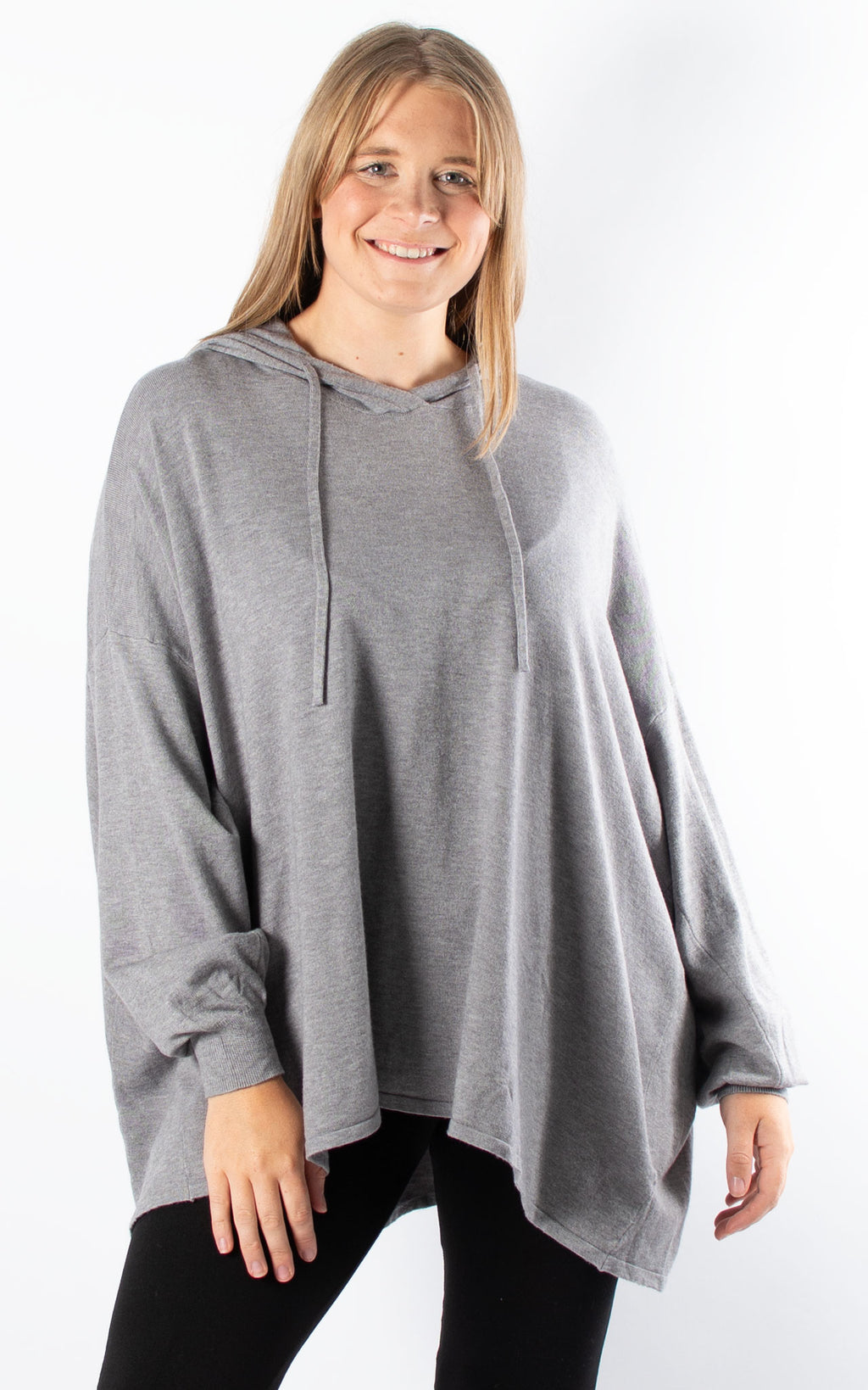 Caitlin Hooded Soft Knit | Grey