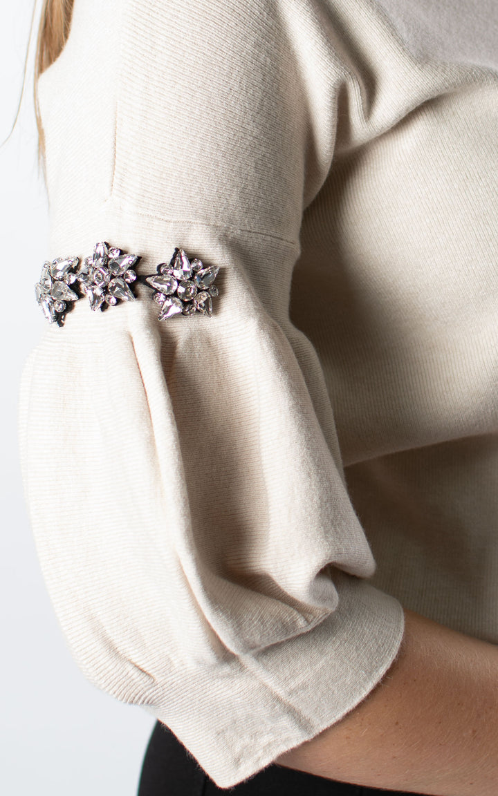 Cally Cropped Jumper | Beige
