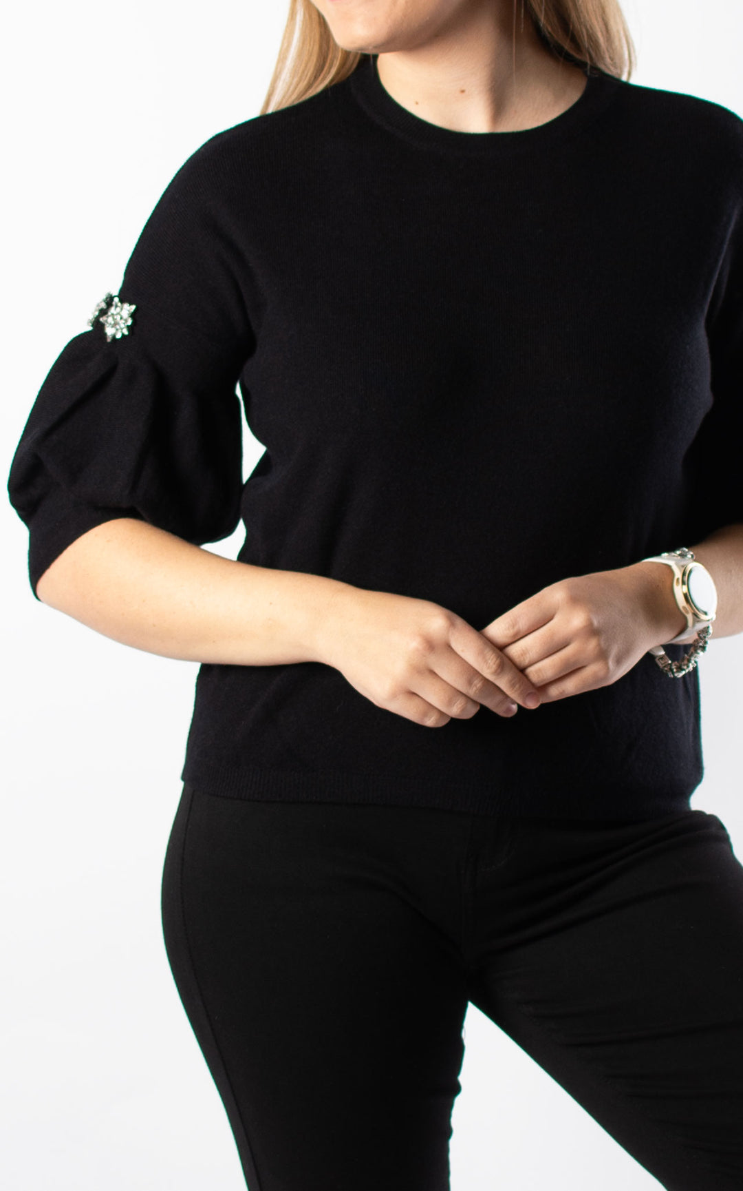 Cally Cropped Jumper | Black
